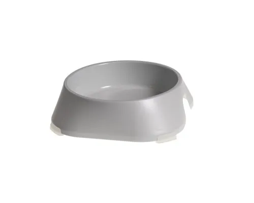 Посуд для собак Fiboo Миска без антиковзких накладок M світло-сіра (FIB0152)