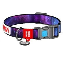 Нашийник для тварин WAUDOG Nylon з QR паспортом "NASA21" пластиковий фастекс M (4502-0148)