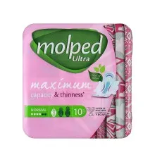 Гигиенические прокладки Molped Ultra Normal Deo Floral 4 капли 10 шт. (8690536838547)