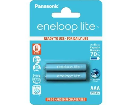 Аккумулятор Panasonic Eneloop Lite AAA 550mAh NI-MH * 2 (BK-4LCCE/2BE)
