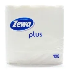 Салфетки столовые Zewa Plus белые 1-слойные 100 шт (9011111110909)