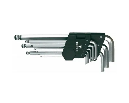 Набор инструментов Topex ключи шестигранные HEX 1.5-10 мм, набор 9 шт.*1 уп. (35D957)