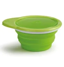 Набір дитячого посуду Munchkin Тарілка дорожня Go Bowl зелена (012377.03)