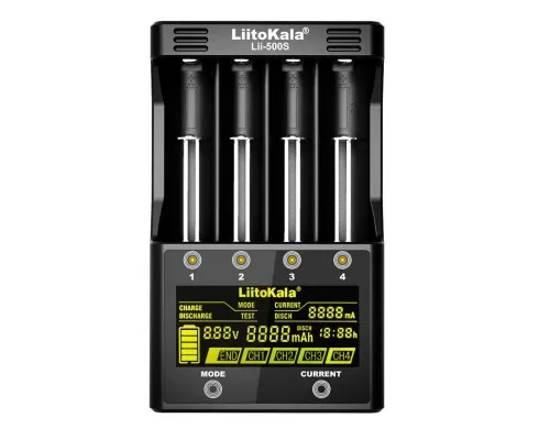 Зарядний пристрій для акумуляторів Liitokala 4 Slots, LCD дисплей, Li-ion/Ni-MH/Ni-Cd/AA/ААA/AAAA/С (Lii-500S)