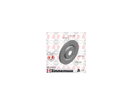 Тормозной диск ZIMMERMANN 100.3358.52