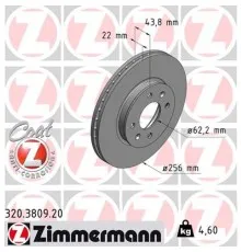 Гальмівний диск ZIMMERMANN 320.3809.20