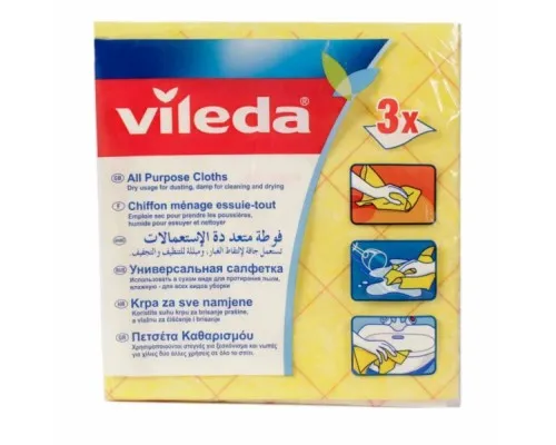 Серветки для прибирання Vileda Allpurpose Cloth 3 шт. (4003790025419)