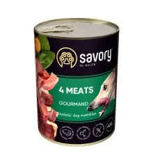 Консерви для собак Savory Dog Gourmand 4 види м'яса 400 г (4820232630396)
