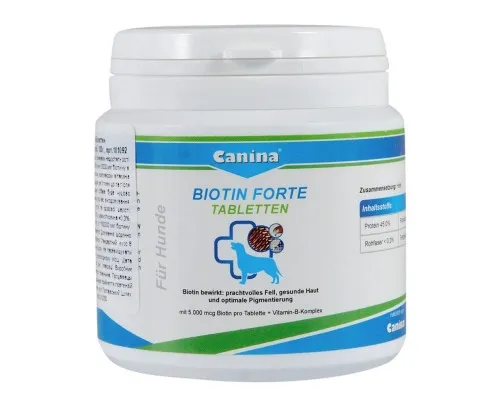 Вітаміни для собак Canina Biotin Forte Інтенсивний курс для шерсті 30 таблеток (4027565101092)