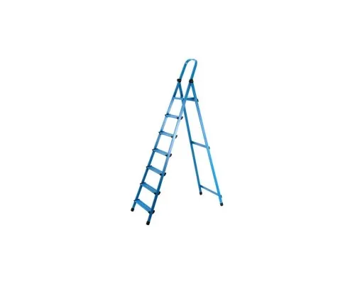 Лестница Works стремянка металлическая - 407 (7 ст., синяя) (63274)