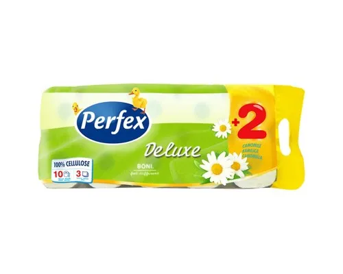 Туалетний папір Perfex Deluxe Ромашка 3 шари 10 рулонів (8600101745637)