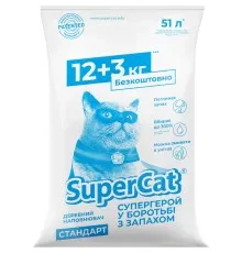 Наповнювач для туалету Super Cat Стандарт Деревний вбирний 12+3 кг (26 л) (5159)