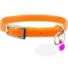 Ошейник для животных WAUDOG GLAMOUR "Цветочек" с резинкой и стразами для кошек (оранжевый) (32554)