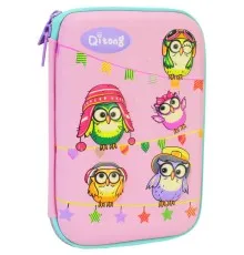 Пенал Cool For School з тисненням 1 відділення Рожевий (QT-5669-Pink)