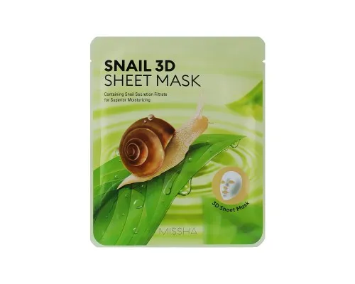 Маска для обличчя Missha Snail 3D Sheet Mask З муцином равлика 21 г (8806185723510)