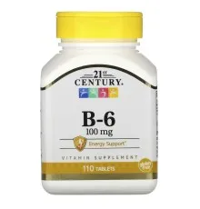 Витамин 21st Century Витамин B-6, 100 мкг, 110 таблеток (CEN-21196)