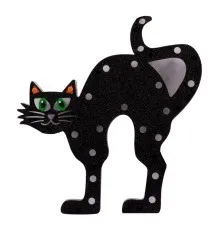 Прикраса декоративна YES! Fun Хелловін "Чорний Кіт", 30 см, LED (973694)