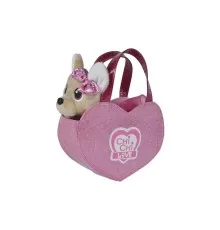 М'яка іграшка Chi Chi Love Собачка Рожеве серце з сумочкою 20 см (5890055)
