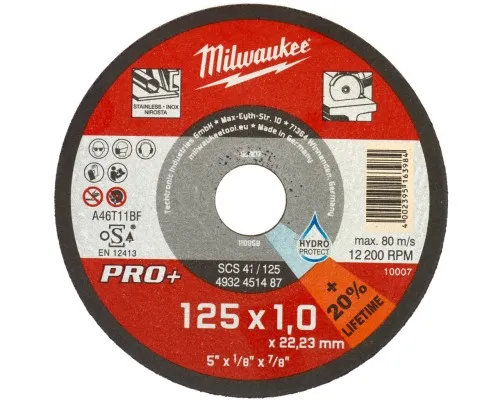 Круг відрізний Milwaukee по металу SCS 41/125х1 PRO+, 125мм (4932451487)