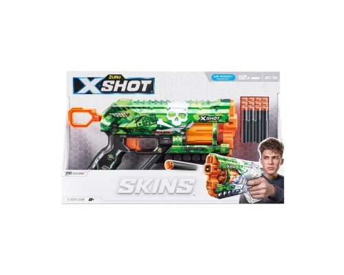 Игрушечное оружие Zuru X-Shot Быстрострельный бластер Skins Griefer Camo (12 патронов) (36561H)