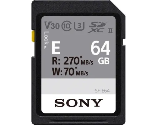 Карта пам'яті Sony 64GB SDXC class 10 UHS-II U3 V30 (SFE64A.ET4)