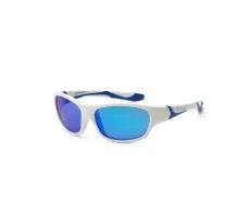 Детские солнцезащитные очки Koolsun Sport бело-голубые 6-12 лет (KS-SPWHSH006)