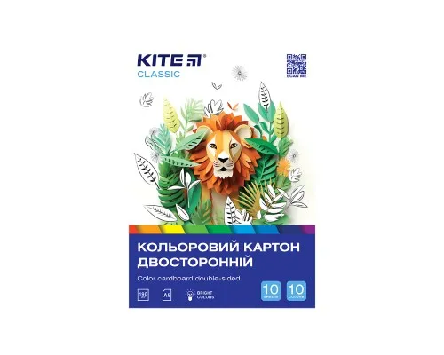 Цветной картон Kite А5 двухсторонний Classic 10 листов (K-289)