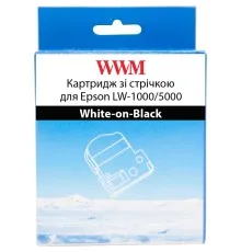 Лента для принтера этикеток WWM для Epson LW-1000/5000 36mm х 8m White-on-Black (WWM-SD36K)