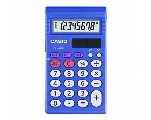 Калькулятор Casio SL-450S-W-EP, синій (CALC-CAS-SL-450S-W-E)