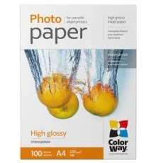 Фотопапір ColorWay A4 230г Glossy 100ст. (PG230100A4)