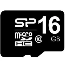 Карта пам'яті Silicon Power 16Gb microSDHC UHS-I class 10 (SP016GBSTHBU1V10SP)