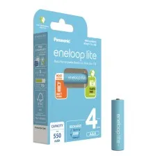 Аккумулятор Panasonic Eneloop Lite AAA 550mAh NI-MH * 4 (BK-4LCCE/4BE)