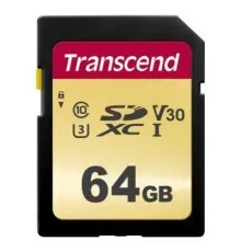 Карта памяти Transcend 64GB SDXC class 10 UHS-I (TS64GSDC500S)