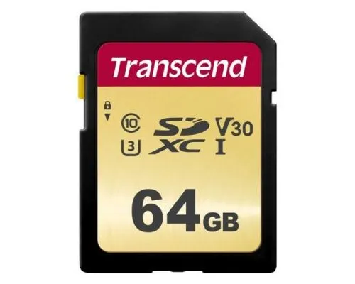 Карта памяті Transcend 64GB SDXC class 10 UHS-I (TS64GSDC500S)