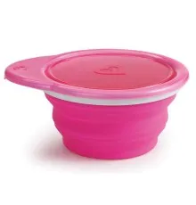 Набор детской посуды Munchkin Тарелка дорожная Go Bowl розовая (012377.02)