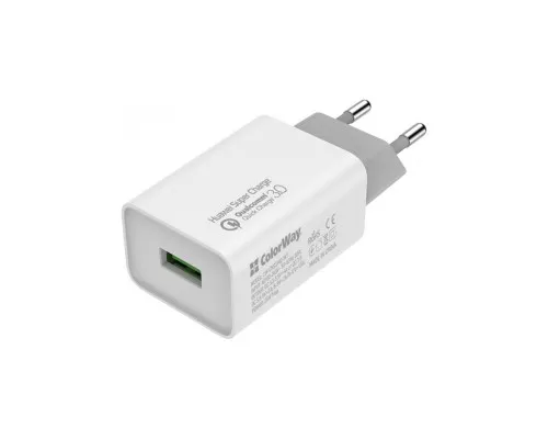 Зарядное устройство ColorWay 1USB Huawei Super Charge/Quick Charge 3.0, 4A (20W) (CW-CHS014Q-WT)