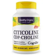 Вітамінно-мінеральний комплекс Healthy Origins Цитиколін 250мг, Cognizin, 60 вегетаріанських капсул (HO42024)