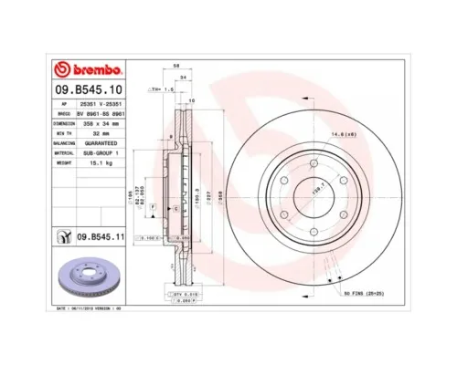 Тормозной диск Brembo 09.B545.11