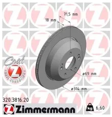 Тормозной диск ZIMMERMANN 320.3816.20