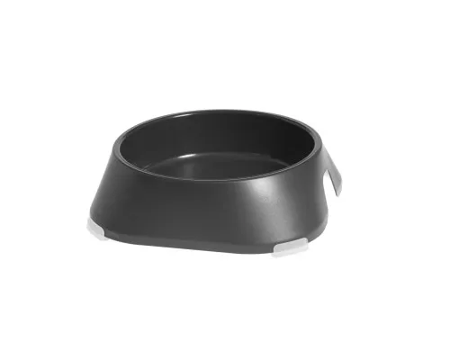 Посуд для собак Fiboo Миска без антиковзких накладок M темно-сіра (FIB0154)