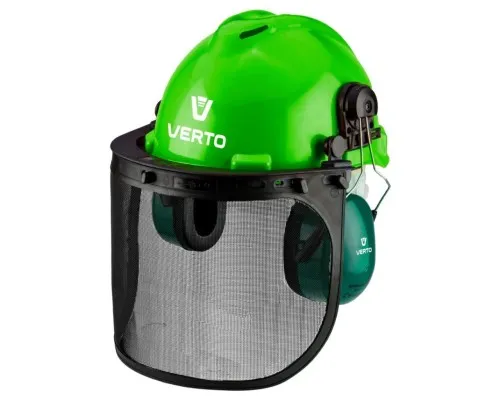 Каска защитная Verto 3в1, каска, щиток для лица, наушники (97H300)