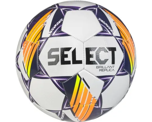 М'яч футбольний Select Brillant Replica v24 біло-фіолетовий Уні 4 (5703543350513)