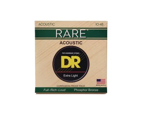 Струни для гітари DR Strings RARE Acoustic Phosphor Bronze - Extra Light (10-48) (RPL-10)