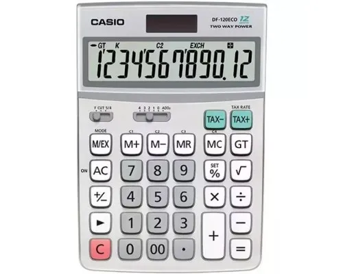 Калькулятор Casio DF-120ECO-W-EP, сірий (CALC-CAS-DF-120ECO-W)