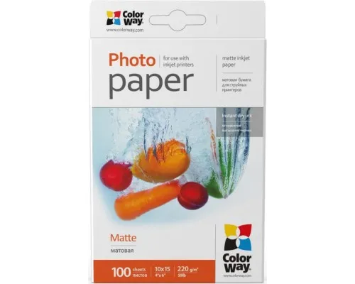 Фотобумага ColorWay 10x15, 220г, matte, 100л (PM2201004R)