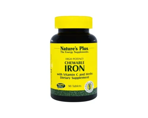 Минералы Natures Plus Железо с Витамином С, Chewable Iron, 90 жевательных таблето (NAP-03421)