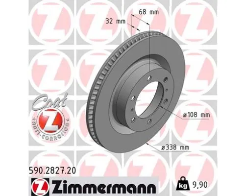 Тормозной диск ZIMMERMANN 590.2827.20