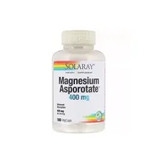 Минералы Solaray Аспартат Магния, Magnesium Asporotate, 400 мг, 180 Капсул (SOR-13223)
