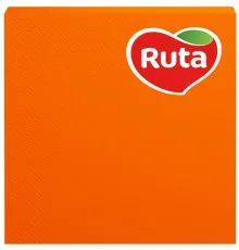 Салфетки столовые Ruta Колор 3 слоя 33х33 см Оранжевые 20 шт. (4820023742642)