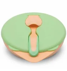 Набір дитячого посуду Baboo тарілочка глибока з кришкою та ложечкою зелена (90423)
